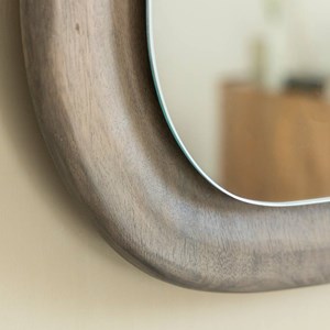 Miroir ovale en bois manguier