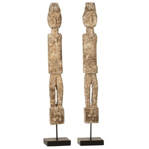 Statues bois naturel h.54cm