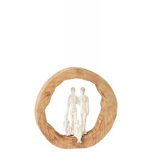 Famille bois naturel h.28.5cm
