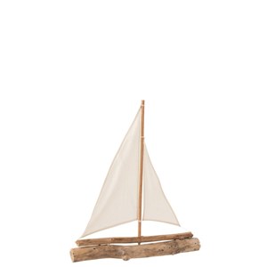 Voilier bois naturel h.60cm