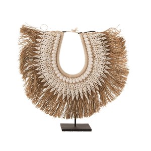 Collier pvc et synthetique blanc h.48cm