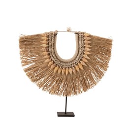 Collier pvc et synthetique beige h.36cm