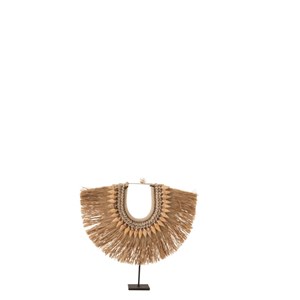 Collier pvc et synthetique beige h.36cm