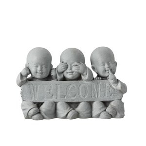 Statuette poterie gris&nbsp;greige h.27cm