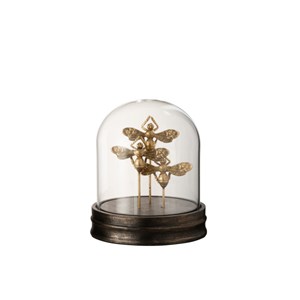 Cloche résine noir - doré h.17cm
