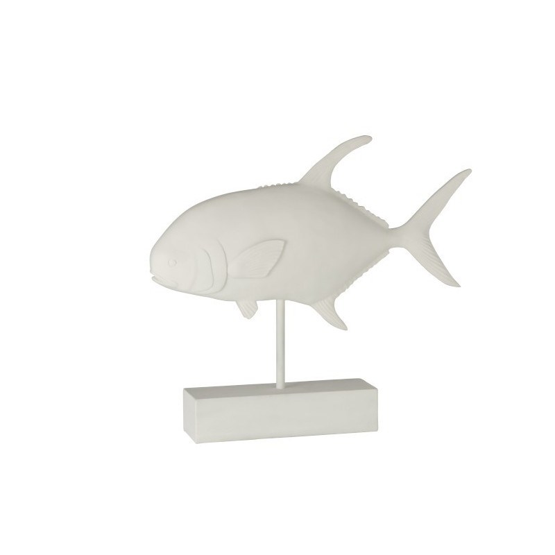 Poisson résine blanc h.43.5cm