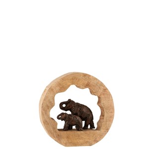 Éléphants bois or h.28cm