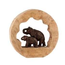 Éléphants bois or h.28cm