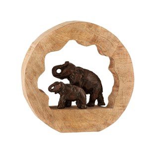 Éléphants bois or h.28cm