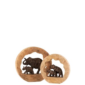 Éléphants aluminium naturel h.35cm