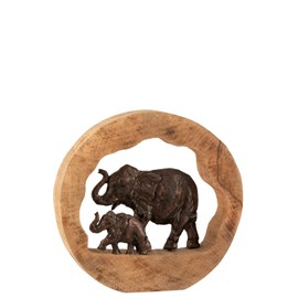 Éléphants aluminium naturel h.35cm
