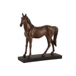Cheval résine marron h.36cm