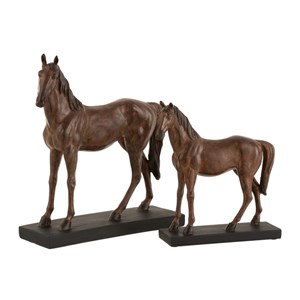 Cheval résine marron h.36cm