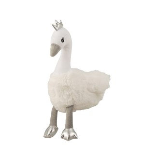 Décoration textile blanc - argent h.40cm