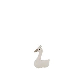Cygne polyester blanc - argenté h.40cm