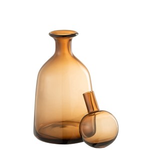 Bouteille verre marron h.33cm