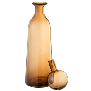 Bouteille verre marron h.44cm
