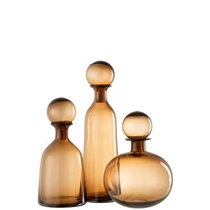 Bouteille verre marron h.44cm