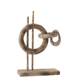 Décoration bois naturel h.62cm