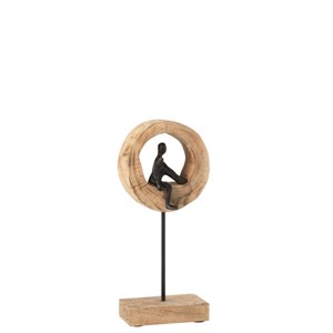 Figurine bois noir h.39.5cm