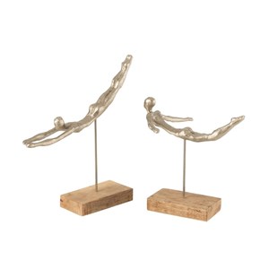 Set résine argent h.37.5cm