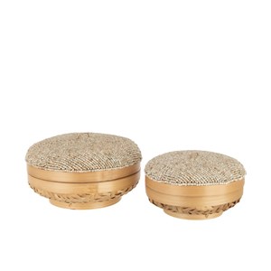 Set roseau&nbsp;rotin&nbsp;bambu naturel h.14cm