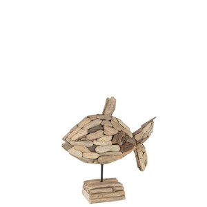 Poisson bois naturel h.31cm