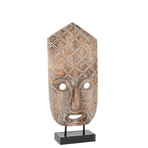 Masque bois naturel h.58.5cm