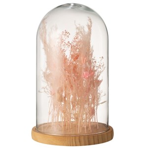 Cloche verre rose h.37cm