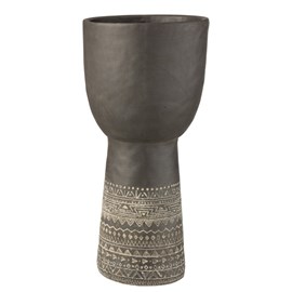 Pot céramique gris&nbsp;greige h.50cm