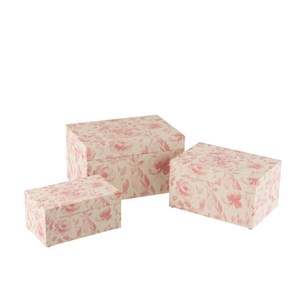 Set bois rose - blanc h.20cm