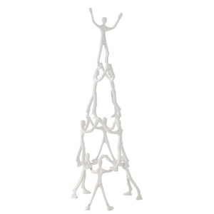 Statuette aluminium blanc h.73cm