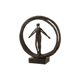 Couple résine marron h.40cm