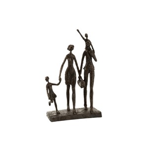 Couple résine marron h.38.5cm