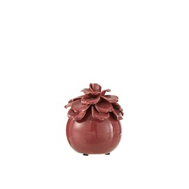 Fleur poterie rouge h.15cm