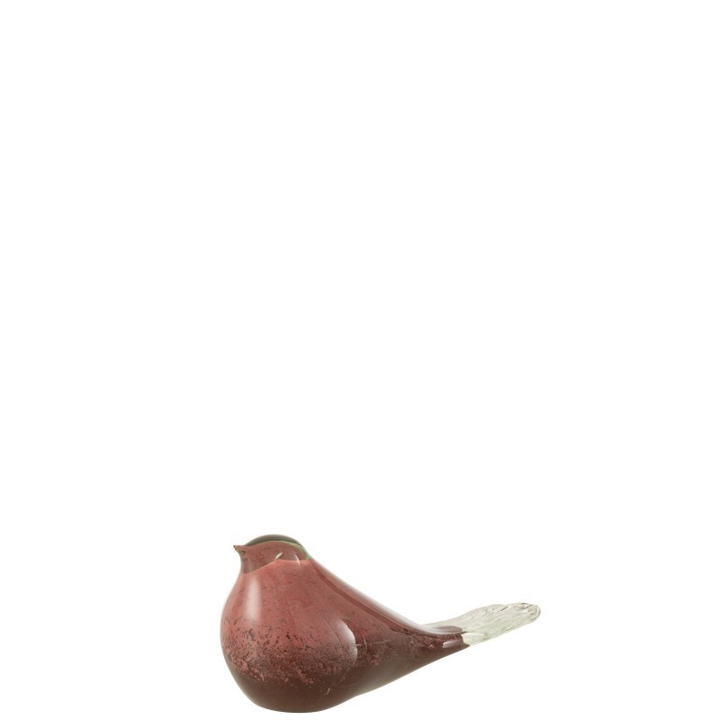 Oiseau verre rose h.10cm