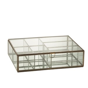 Boite verre bronze h.9.5cm