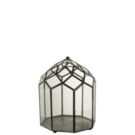 Terrarium verre noir h.38cm