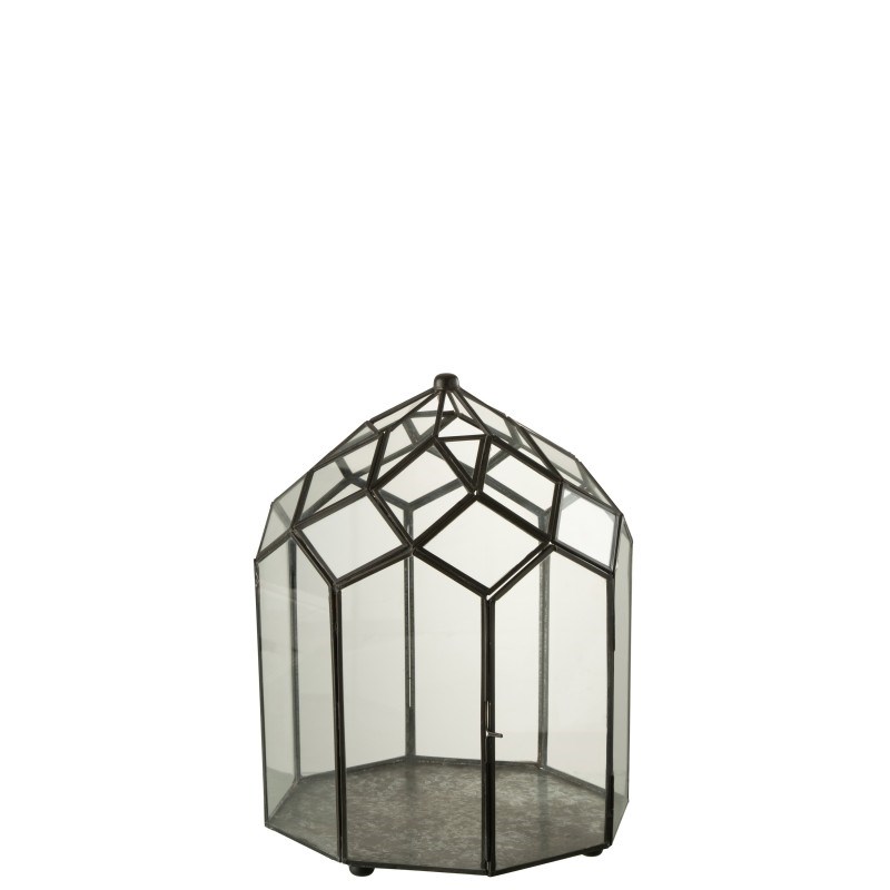 Terrarium verre noir h.38cm