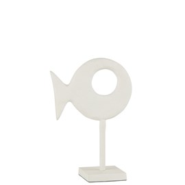 Figurine aluminium blanc h.38cm