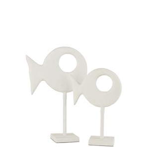 Figurine aluminium blanc h.38cm
