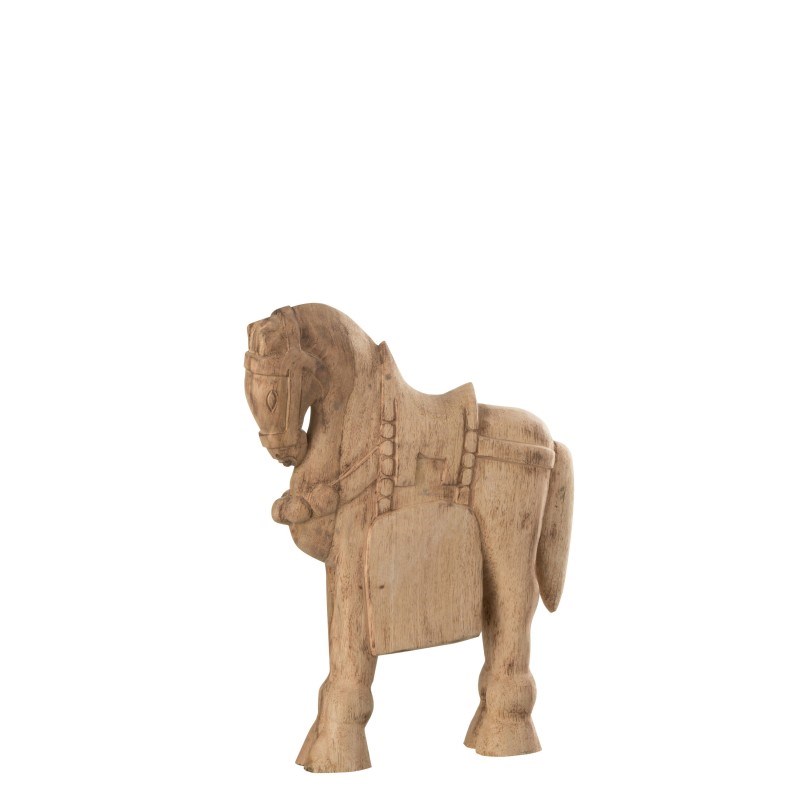 Cheval bois naturel h.37cm