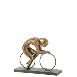 Cycliste résine doré h.29.5cm
