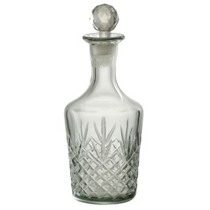 Bouteille verre transparant h.28cm