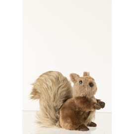 Écureuil coton&nbsp;lin&nbsp;polyester marron h.17