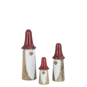 Set bois rouge h.7cm