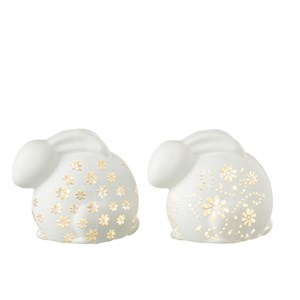 Lapin verre blanc h.14cm