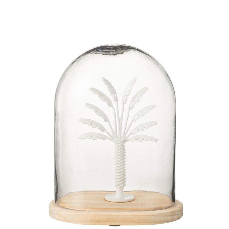Palmier verre transparent h.28cm