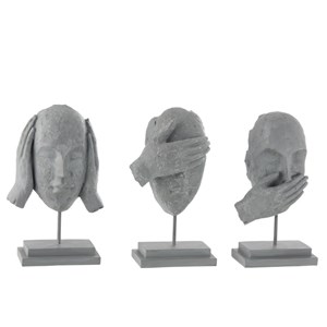 Lot résine gris h.29cm
