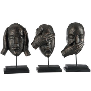 Set coton&nbsp;lin&nbsp;polyester marron h.28cm